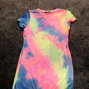 Rainbow tie dye dress off shein! size XL